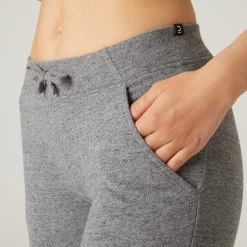 Women’s Joggers - 500 Grey -Fit Zone Shop 500 gym slim fit jogging pants women 3