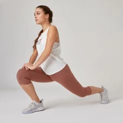 Women's Pilates & Gym Slim-Fit Cropped Bottoms - 520 Pink -Fit Zone Shop 520 fitness cropped pants 4