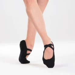 Ballet Split-Sole Demi-Pointe Shoes - Black 8 Ballet Split-Sole Demi-Pointe Shoes - Black -Fit Zone Shop dance demi pointe ballet shoes black 1