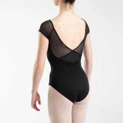 Women's Ballet Short-Sleeved Leotard - Black 15 Women's Ballet Short-Sleeved Leotard - Black -Fit Zone Shop girls ballet short sleeved leotard black 3