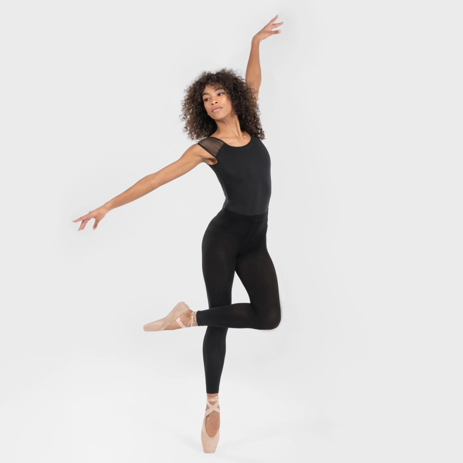 Women's Ballet Short-Sleeved Leotard - Black 7 Women's Ballet Short-Sleeved Leotard - Black - Image 5
