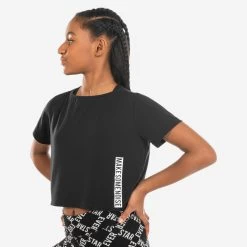 Girls’ Modern Dance And Modern Jazz Crop Top - Black