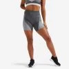 Women’s High-Waisted Fitness Shorts - FST 900 Grey 2 Women’s High-Waisted Fitness Shorts - FST 900 Grey -Fit Zone Shop high waisted seamless fitness cycling shorts fst 900 grey