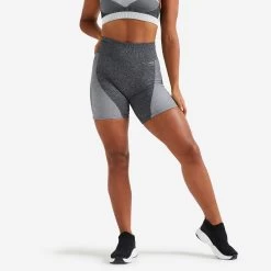 Women’s High-Waisted Fitness Shorts - FST 900 Grey