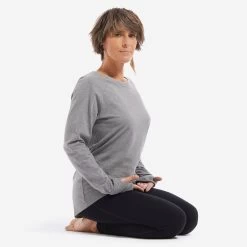 Long-sleeved Cotton Yoga T-shirt