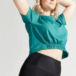 Loose Cropped Fitness T-Shirt - FTS 520 Green -Fit Zone Shop loose cropped fitness t shirt fts 520 green 2