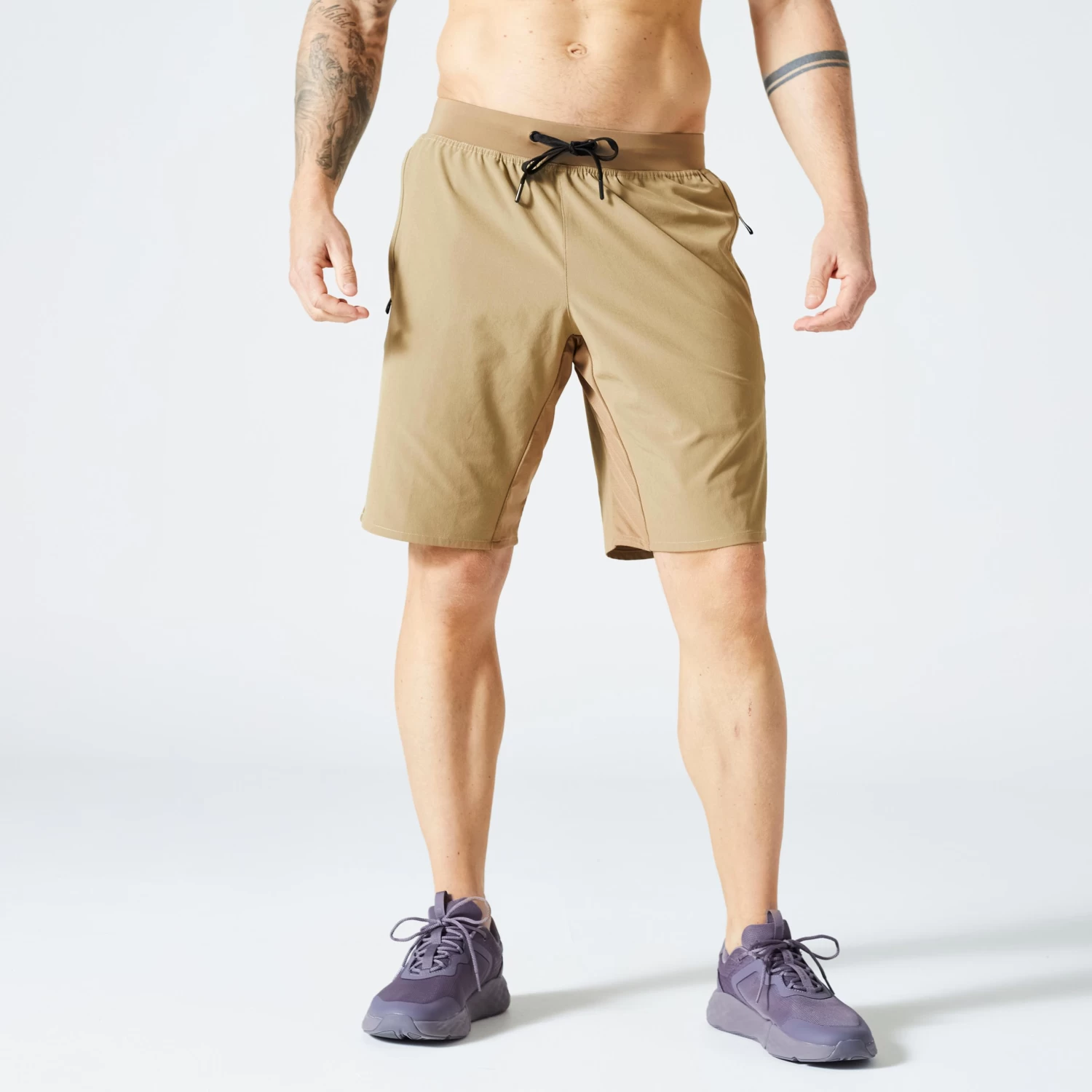 Men’s Fitness Shorts - 500 Brown 3 Men’s Fitness Shorts - 500 Brown
