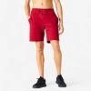 Men’s Straight-Cut Fitness Shorts - Essential 500 Red -Fit Zone Shop mens fitness shorts essentials500 burgundy red