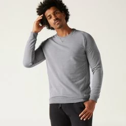 Men’s Fitness Sweatshirt - Crew 100 Grey