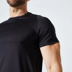 Men’s Fitness T-Shirt - 500 Black -Fit Zone Shop mens fitness t shirt 500 black 2