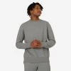 Men’s Fitness Sweatshirt - 500 Essentials Grey -Fit Zone Shop mens gym sweatshirt essentials crew 500 grey