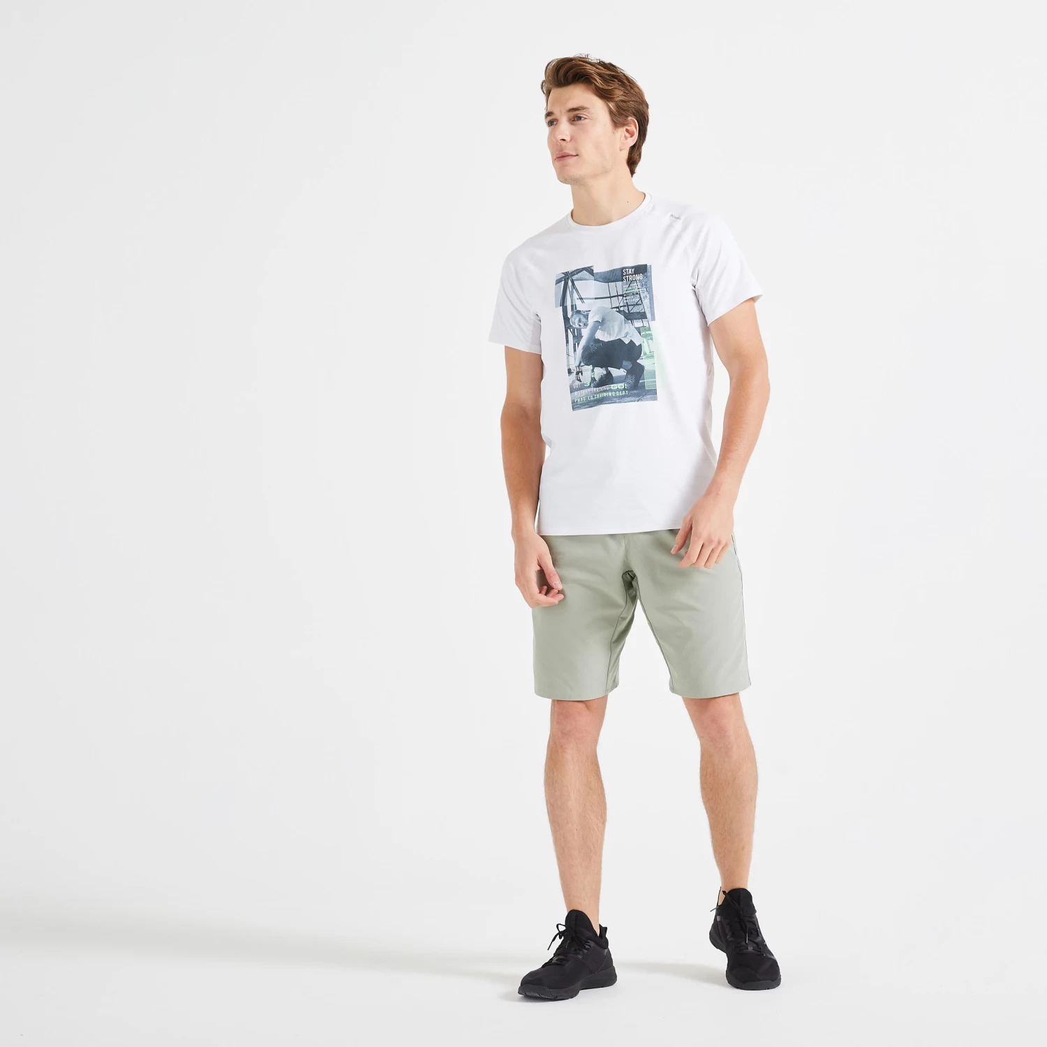 Men’s Gym T-Shirt - Essential FTS 120 White/Print 4 Men’s Gym T-Shirt - Essential FTS 120 White/Print - Image 2