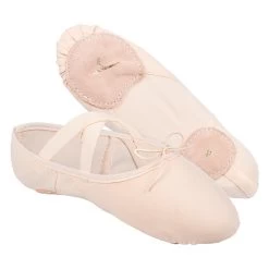 Ballet Split-Sole Demi-Pointe Shoes - Pink -Fit Zone Shop stretch canvas split sole demipointe ballet shoes size 95c to 65 3