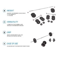 CORENGTH 50 Kg (110 Lb) Weight Training Dumbbell & Bar Kit -Fit Zone Shop weight training dumbbell bar kit 50 kg 110 lb 7