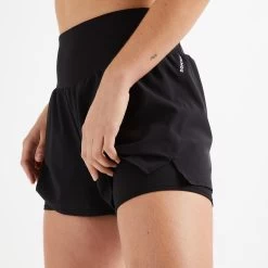 Women's Gym 2-in-1 Shorts - FST 120 Black -Fit Zone Shop women s gym 2 in 1 shorts fst120 black 3