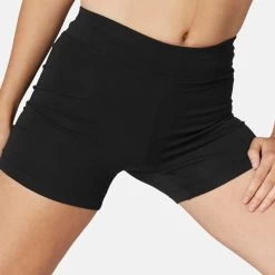 Women’s Fitness Fit Cotton Shorts - 500 Black -Fit Zone Shop women s slim fit cotton fitness shorts 500 without pockets black 3