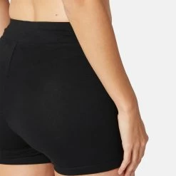Women’s Fitness Fit Cotton Shorts - 500 Black -Fit Zone Shop women s slim fit cotton fitness shorts 500 without pockets black 4