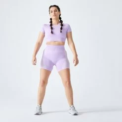 Women’s Fitness Cropped T-Shirt - FCT 900 Purple 8 Women’s Fitness Cropped T-Shirt - FCT 900 Purple -Fit Zone Shop womens fitness cropped t shirt fct900 purple 1