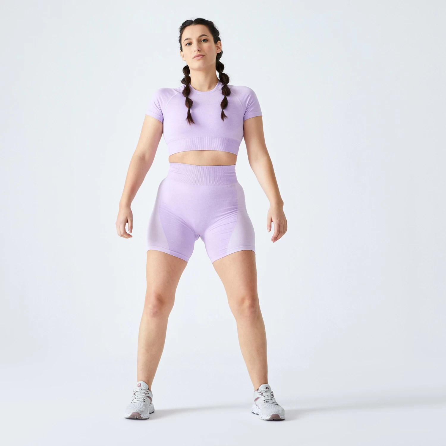 Women’s Fitness Cropped T-Shirt - FCT 900 Purple 4 Women’s Fitness Cropped T-Shirt - FCT 900 Purple - Image 2