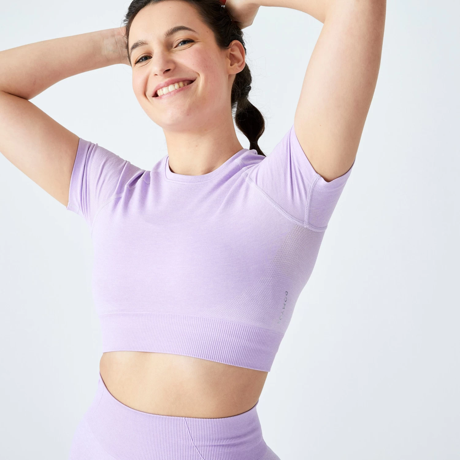 Women’s Fitness Cropped T-Shirt - FCT 900 Purple 6 Women’s Fitness Cropped T-Shirt - FCT 900 Purple - Image 4