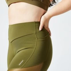Women’s Fitness High-Waisted Leggings – FTI 500 Khaki -Fit Zone Shop womens fitness high waisted leggings fti 500 khaki 2