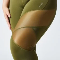 Women’s Fitness High-Waisted Leggings – FTI 500 Khaki -Fit Zone Shop womens fitness high waisted leggings fti 500 khaki 3