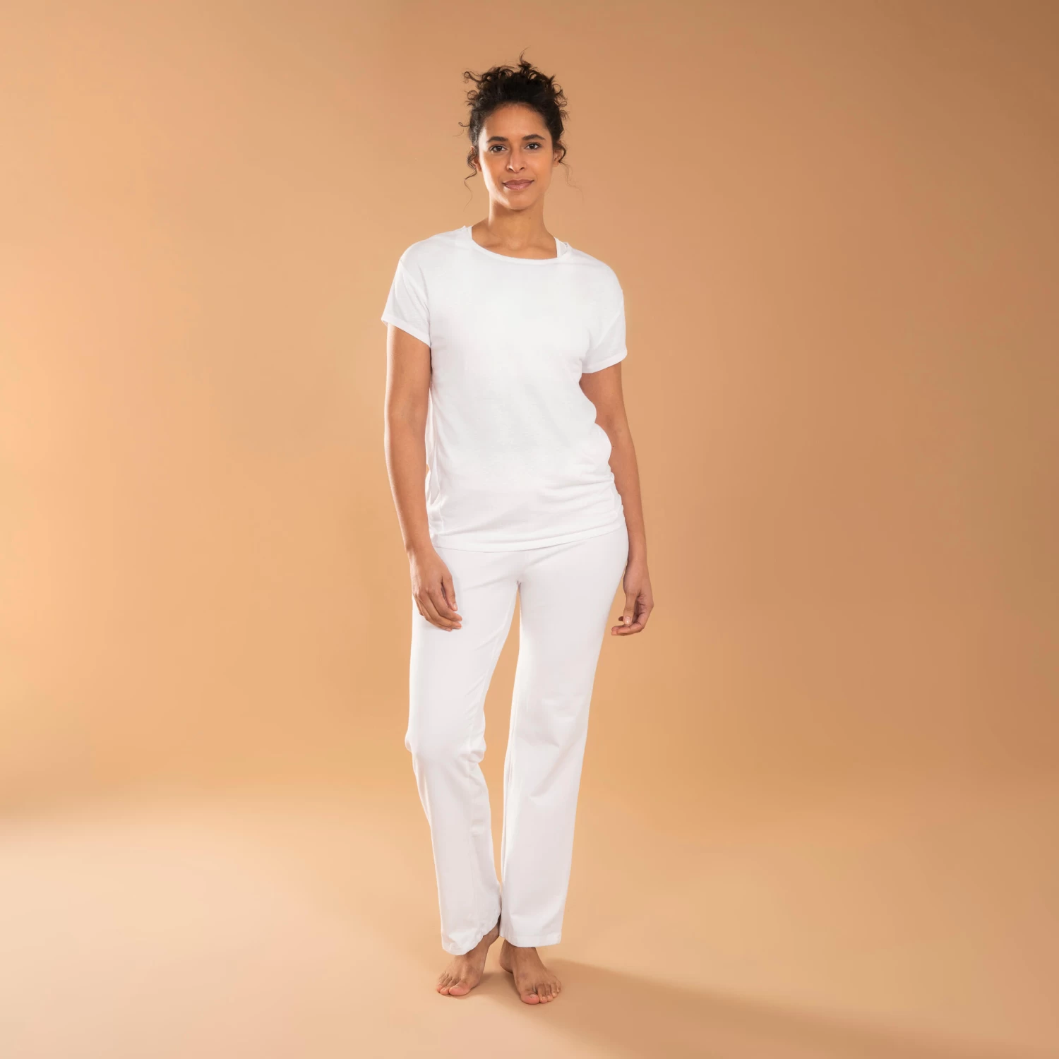 Women’s Gentle Yoga T-Shirt - White 4 Women’s Gentle Yoga T-Shirt - White - Image 2