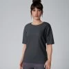 Women’s Fitness T-Shirt - 520 Grey -Fit Zone Shop womens gym loose fit t shirt 520 grey