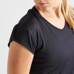 Women’s Gym T-Shirt - FTS 100 Black -Fit Zone Shop womens gym t shirt fts 100 black 3