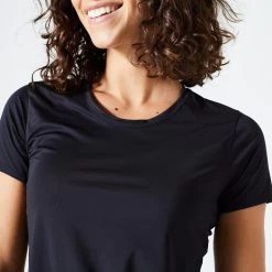 Women’s Gym T-Shirt - FTS 500 Black 11 Women’s Gym T-Shirt - FTS 500 Black -Fit Zone Shop womens gym t shirt fts 500 black 4