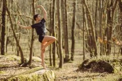 Women’s Modern Dance T-Shirt - Grey/Black 17 Women’s Modern Dance T-Shirt - Grey/Black -Fit Zone Shop womens modern dance t shirt grey black 6